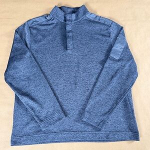 Greg Norman | Quarter Button Pullover | Blue | Zipper Sleeve Pocket | Men’s L